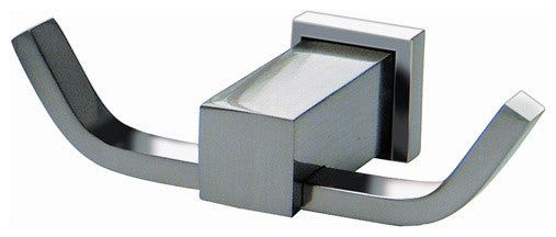 Dawn Square Series Double Robe Hook Satin Nickel Finish
