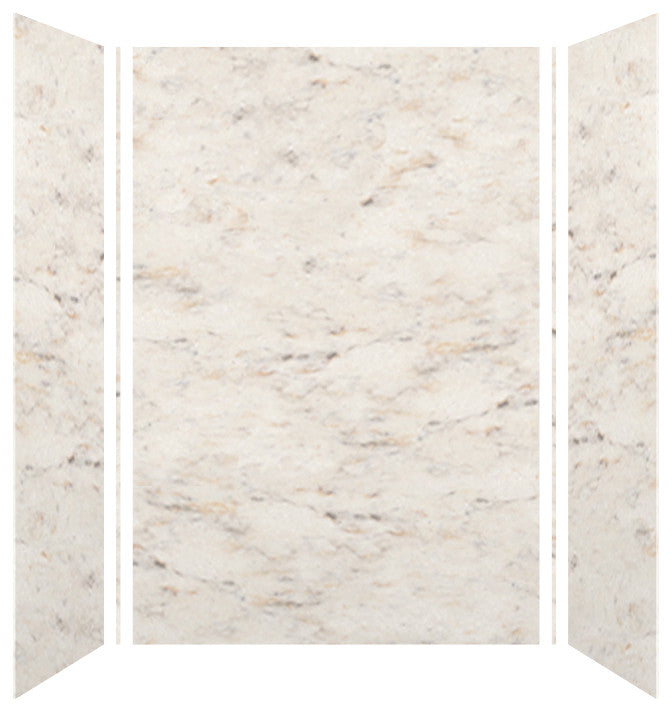 Transolid SaraMar 48"x36"x72" 3-Piece Shower Wall Kit, Biscotti Marble Velvet