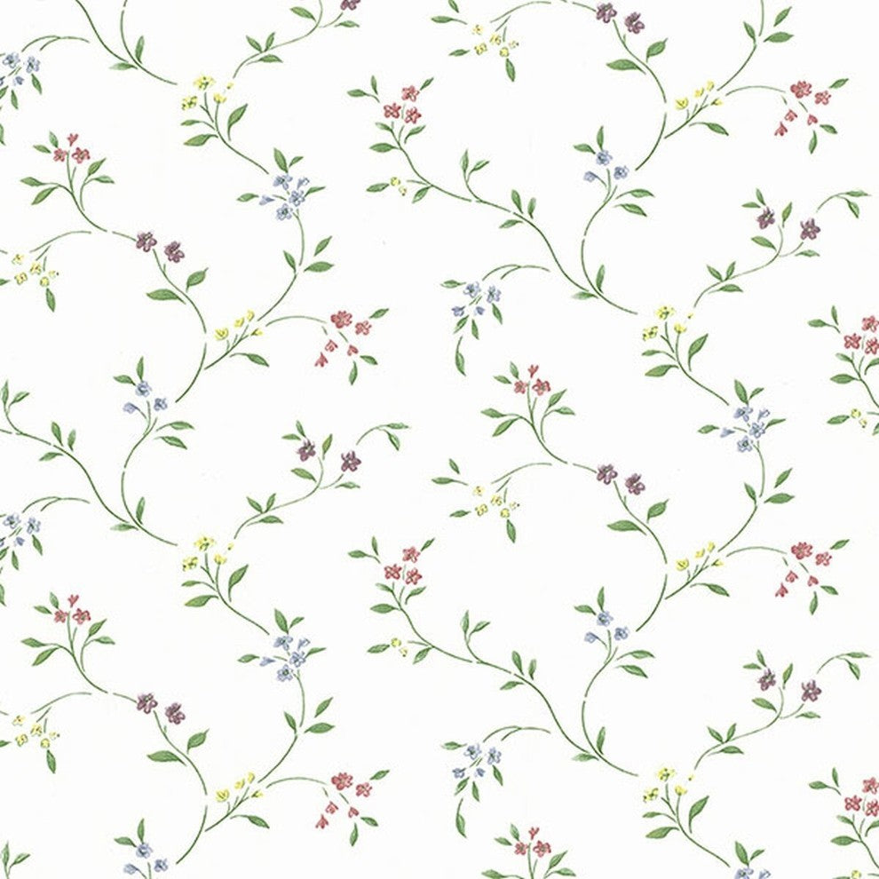 Fresh Kitchens, Pre-Pasted Kitchen Design White, Green Wallpaper Roll