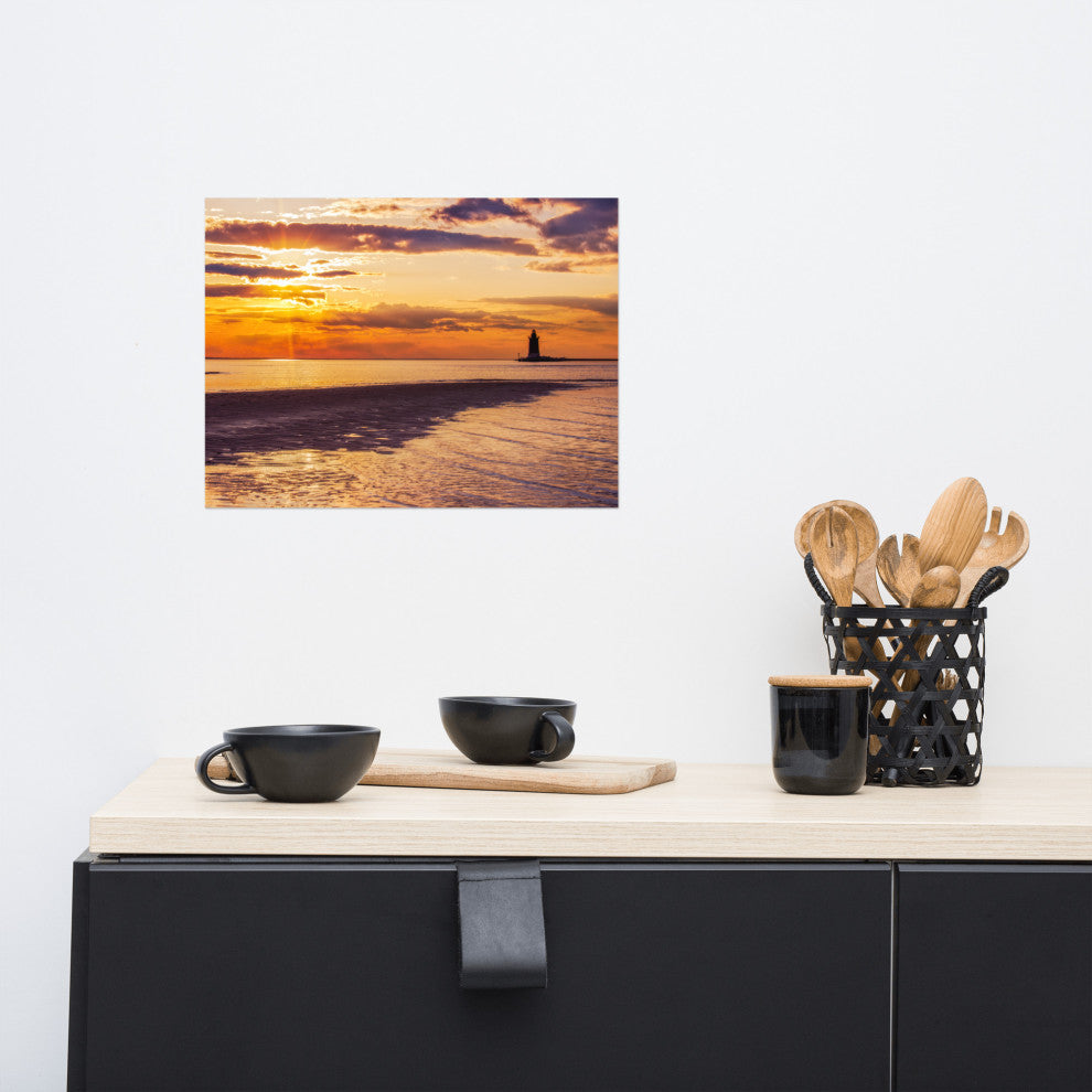 Cape Henlopen Sunset Landscape Photo, Unframed Coastal Wall Art Paper Prints, 12" X 16"