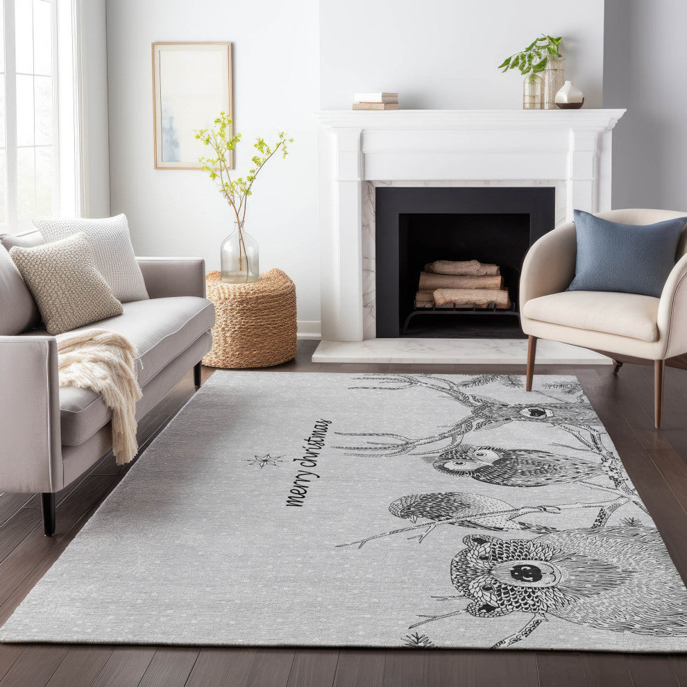 Addison Premium Washable Mayfield AMF221 Gray 3' x 5' Rug
