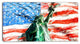 "Lady Liberty on US Flag" Canvas Painting