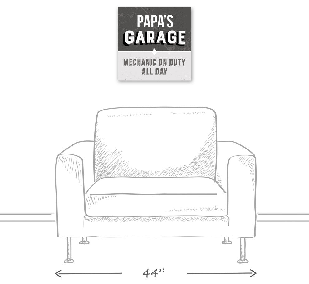 Garage Gray Papa 16x16 Canvas Wall Art