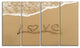 "Love Written on Sandy Seashore" Seascape Wall Art, 4 Panels, 48"x28"