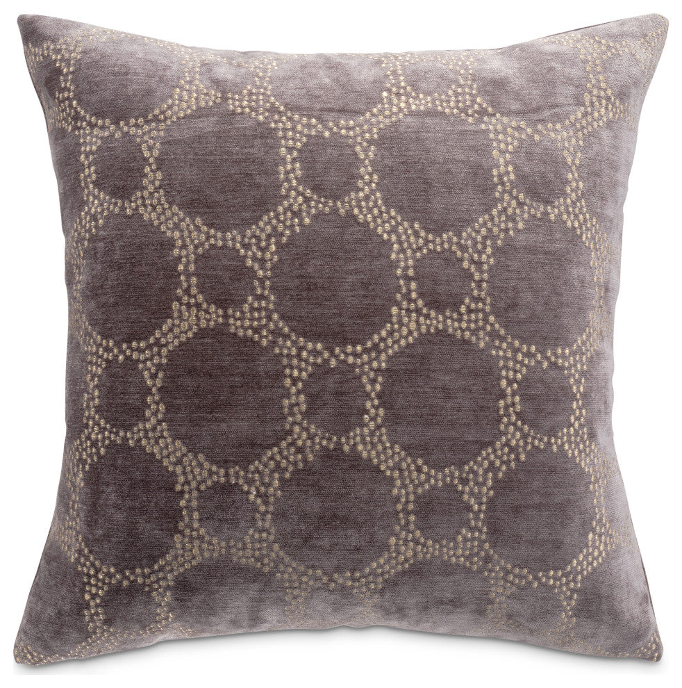 Moonbeam Heritage 19" Square Chenille Pillow, Set of 2, Charcoal