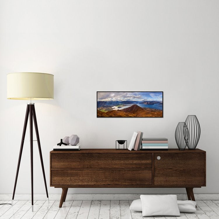 "RoyS Peak" Framed Canvas Giclee by Yan Zhang, 37x15"
