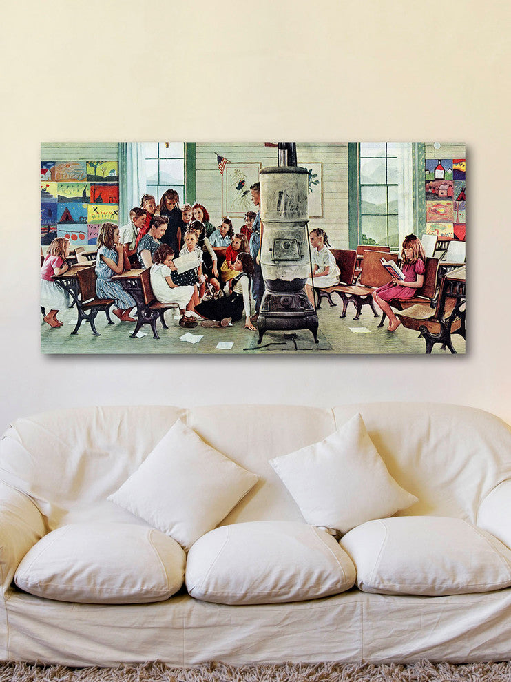 "N.R. Visits a Country School" Print on Canvas by Norman Rockwell