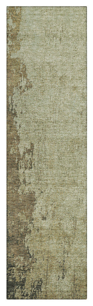 Machine Washable Indoor/Outdoor Chantille ACN1904 Olive 2'3" x 7'6" Runner Rug