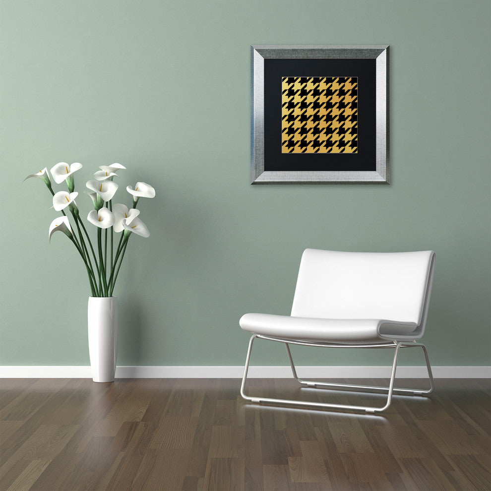 Color Bakery 'Xmas Houndstooth 5', Silver Frame, Black Mat, 11x11