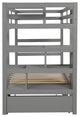 Gray Twin Over Twin Contemporary Bunk Bed With Stairs