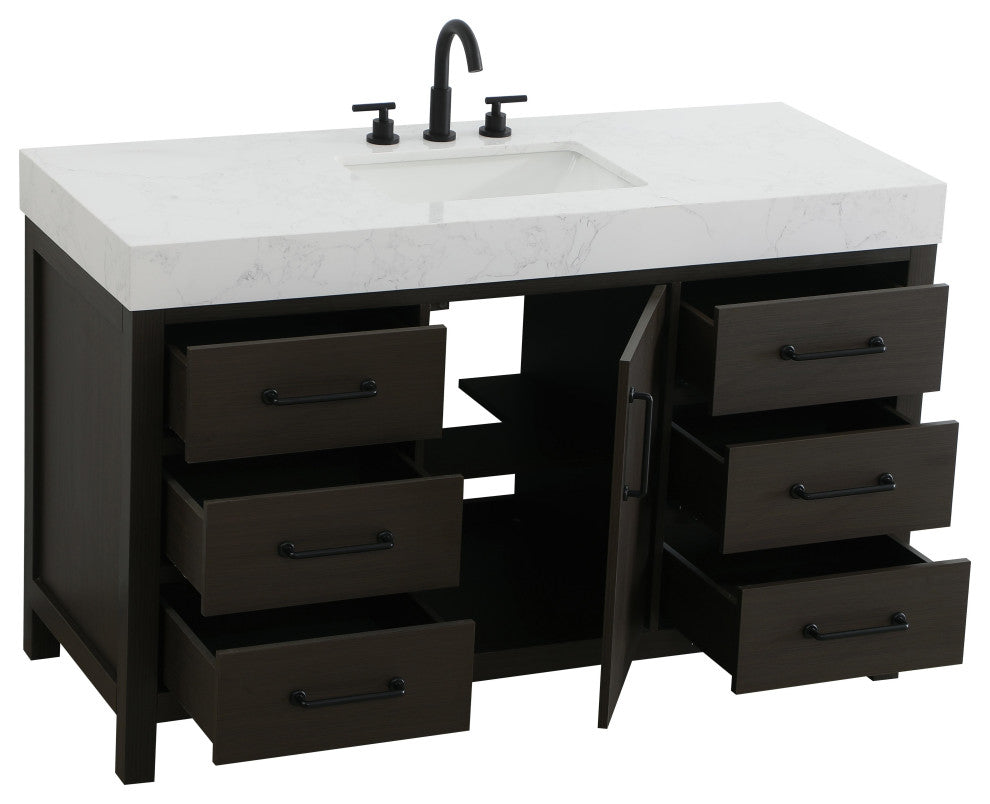 Home Living 54" Single Bathroom Vanity, Mocha Brown