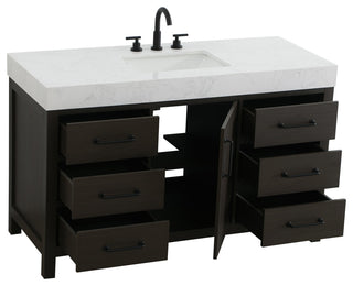 Home Living 54" Single Bathroom Vanity, Mocha Brown