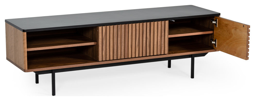 Modrest Maggie Modern Walnut and Gray TV Stand