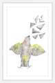 Marmont Hill, "Bird with Shapes" by Thimble Sparrow Framed Painting Print, 30x45