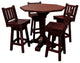 Barnwood Style Timber Peg 5-Piece Bistro Set, Michael's Cherry, 42 Inch, Bar Height
