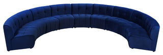 Limitless Velvet Upholstered 9-Piece Modular Sectional, Navy
