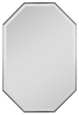Uttermost Stuartson Stainless Steel Glass and MDF Vanity Mirror in Nickel