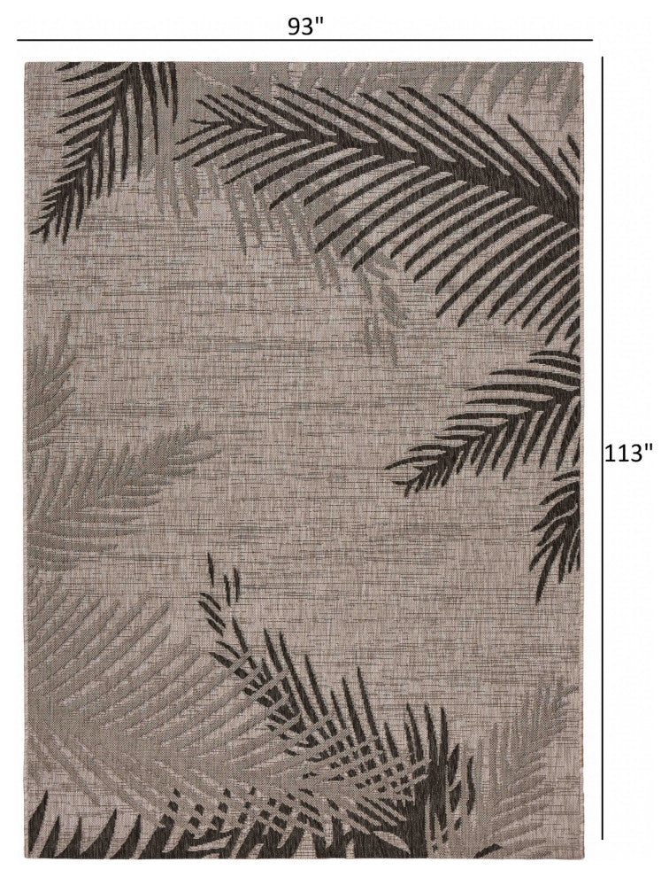 8' X 9' Beige Floral Indoor Outdoor Area Rug