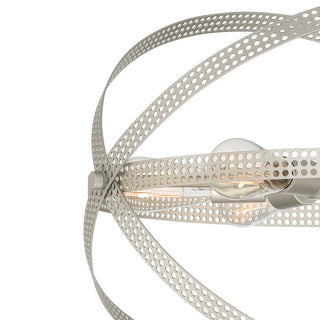 6-Light Unique Globe Pendant, Antique Silver