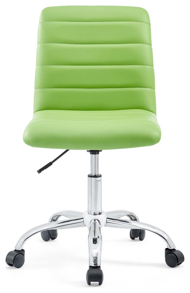 Ripple Armless Mid Back Office Chair, Bright Green