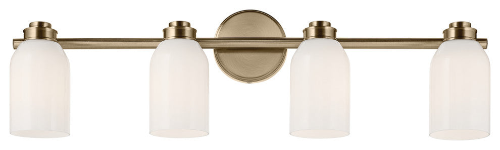 31" 4-Light Vanity Light With White Opal Glass