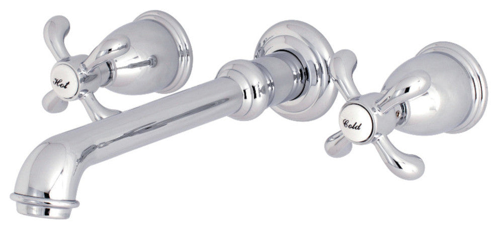 Kingston Brass Two-Handle Wall Mount Tub Faucet, Polished Chrome