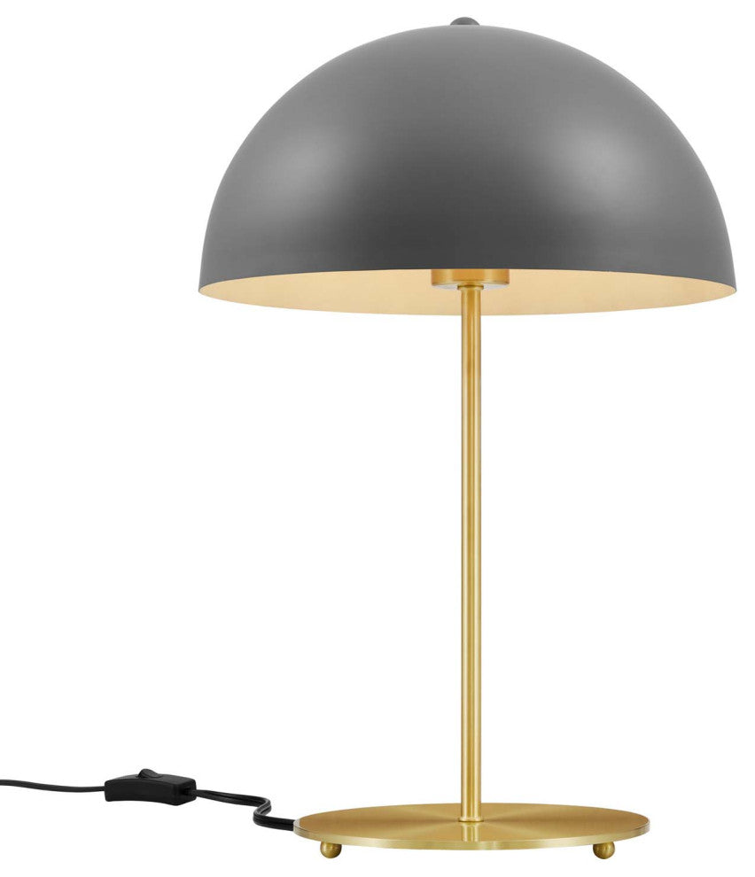 Table Lamp, Gray Gold, Metal, Modern, Mid Century Cafe Bistro Hospitality