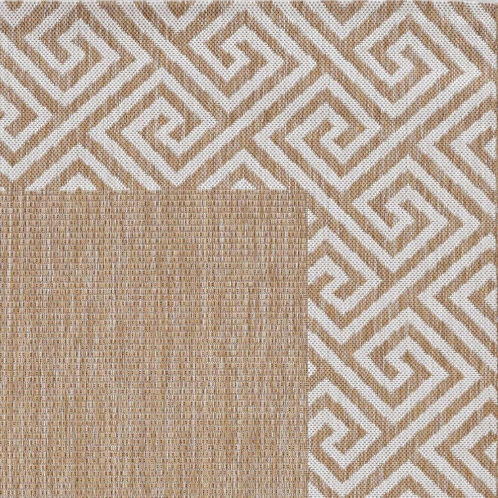 KAS Provo 5766 Natural Greek Key Area Rug, 7'10"x10'10"