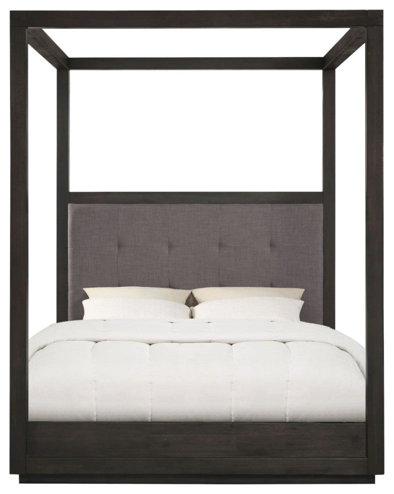 Modus Oxford Full Canopy Bed in Basalt Grey