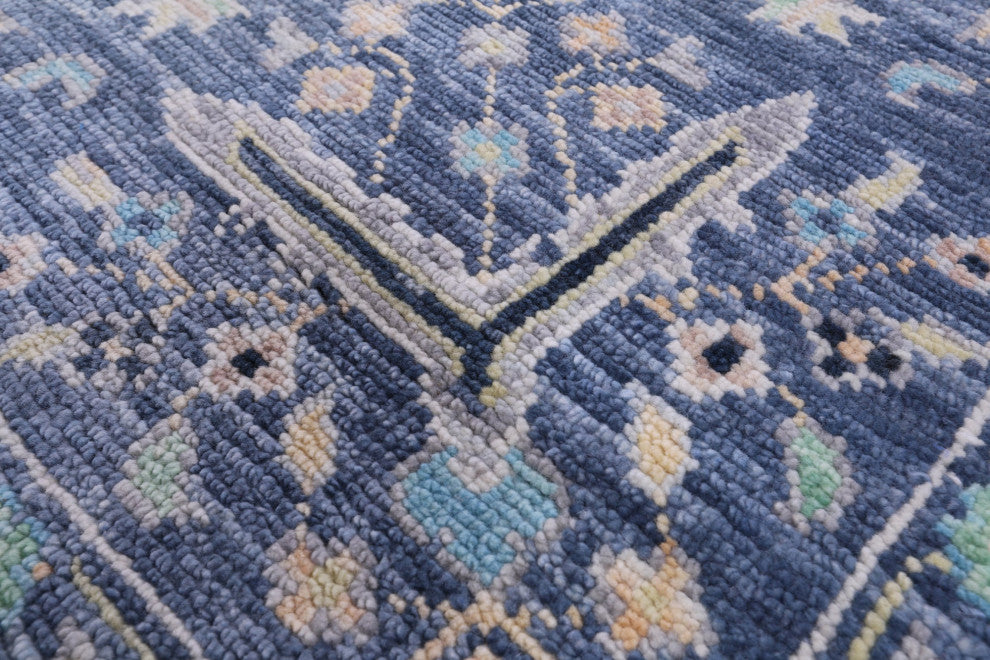 8' Square Handmade Turkish Oushak Wool Rug - Q15596