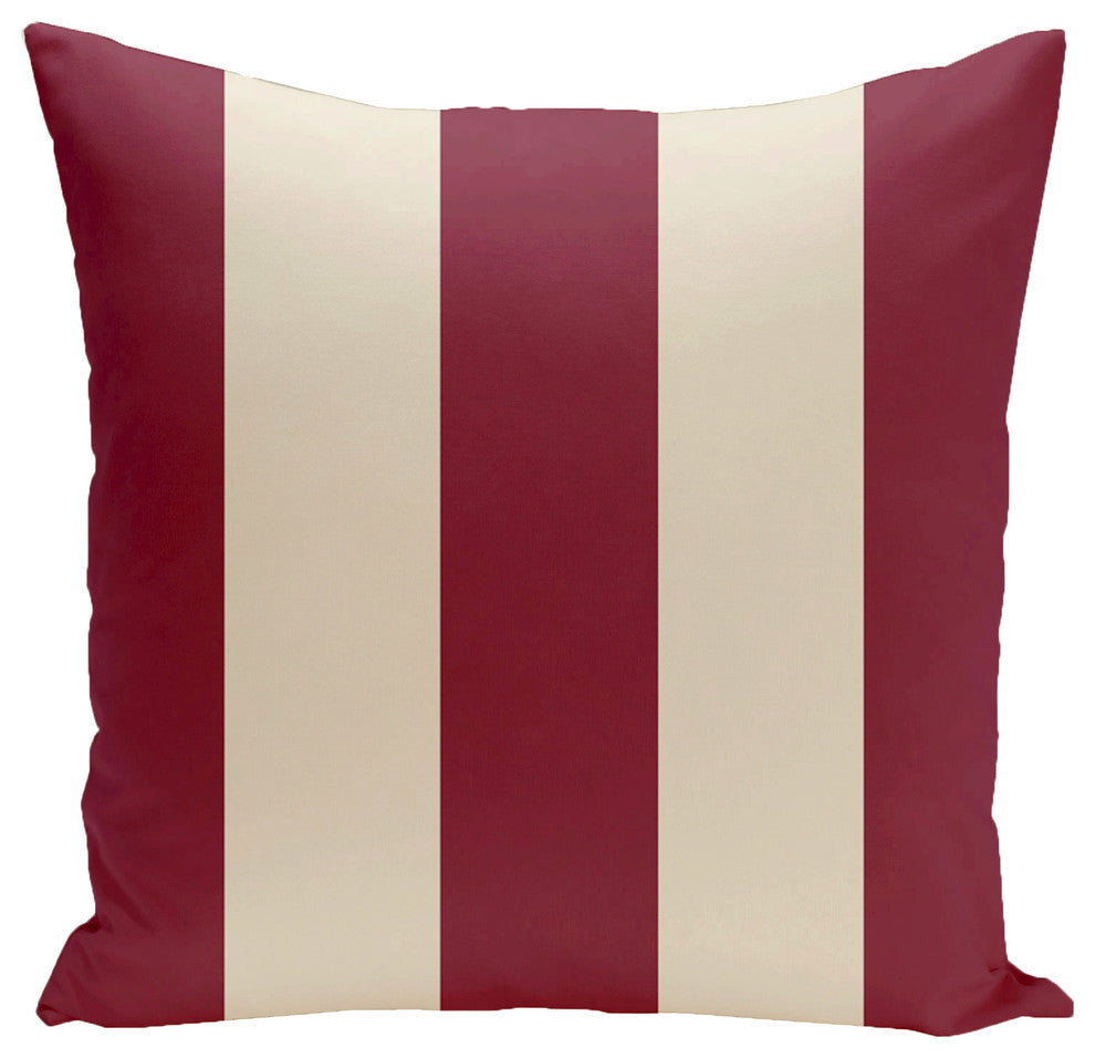 Holiday Brights Collection Striped Pillow, Cranberry, 26"x26"