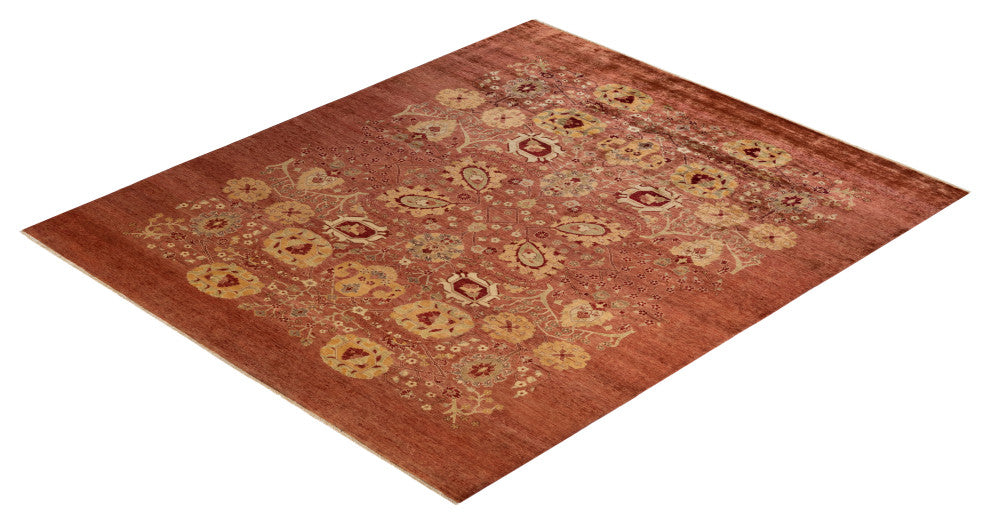 Eclectic, One-of-a-Kind Hand-Knotted Area Rug Pink, 7' 10" x 10' 1"