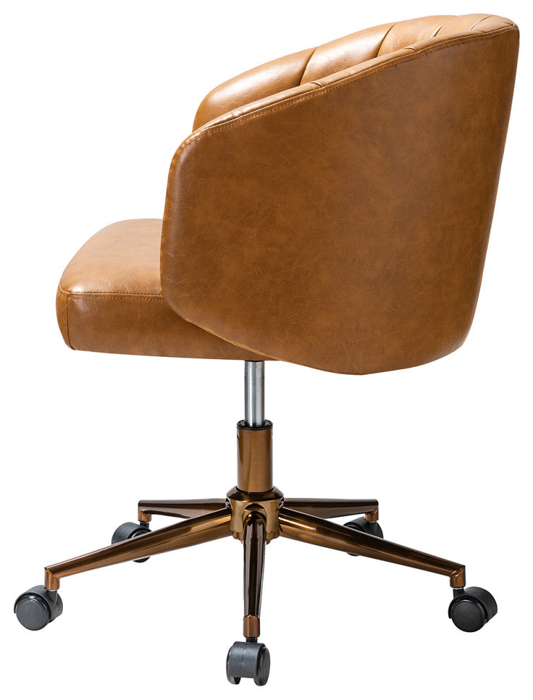 Eugene Vegan Leather Task Chair, Camel
