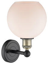 Athens 1-Light 8" Sconce, Black Antique Brass, Matte White