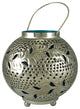 8" Tropicalia Silver and Blue Cut-Out Floral Votive Candle Holder