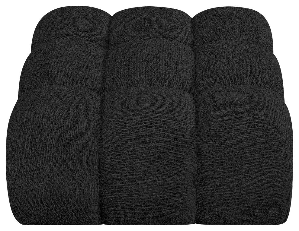 Ames Boucle Fabric Modular Chair, Black, Ottoman
