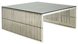 Modern Contemporary Living Room Metal Coffee Table Silver