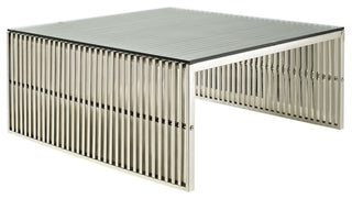 Modern Contemporary Living Room Metal Coffee Table Silver