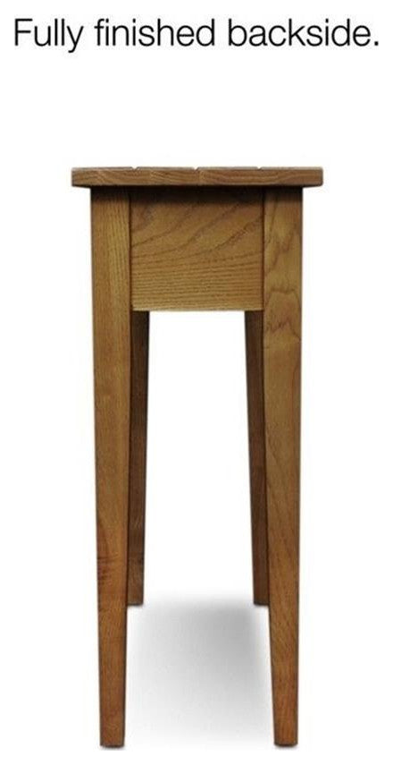 Leick Furniture Bin Pull Narrow Wood End Table in Candleglow Brown Finish