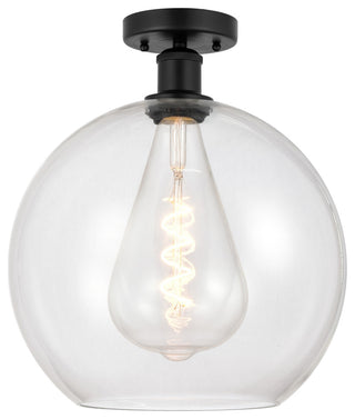 Innovations 616-1F-BK-G122-12 1 Light Semi-Flush Mount, Matte Black