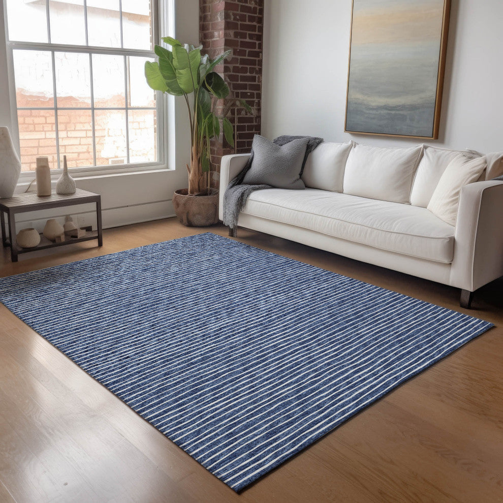 Addison Premium Washable Mayfield AMF138 Blue 3' x 5' Rug