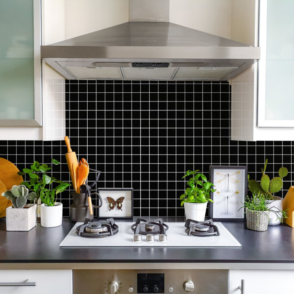 Metro Quad Matte Black Porcelain Floor and Wall Tile