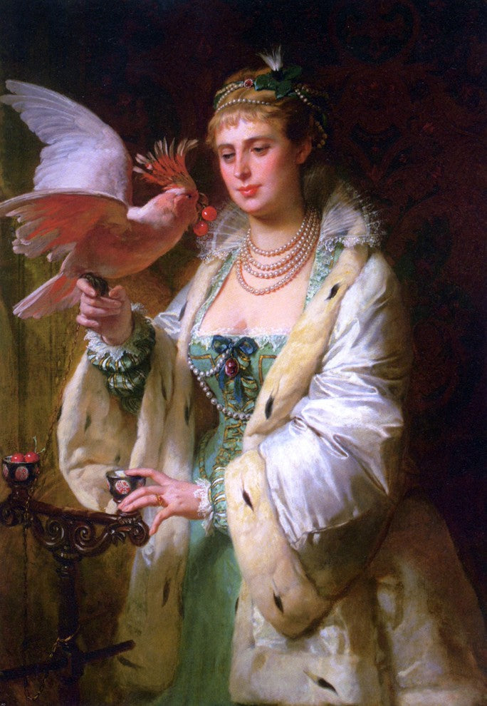 Edouard-Marie-Guillaume Dubufe A Treat for her Pet Wall Decal