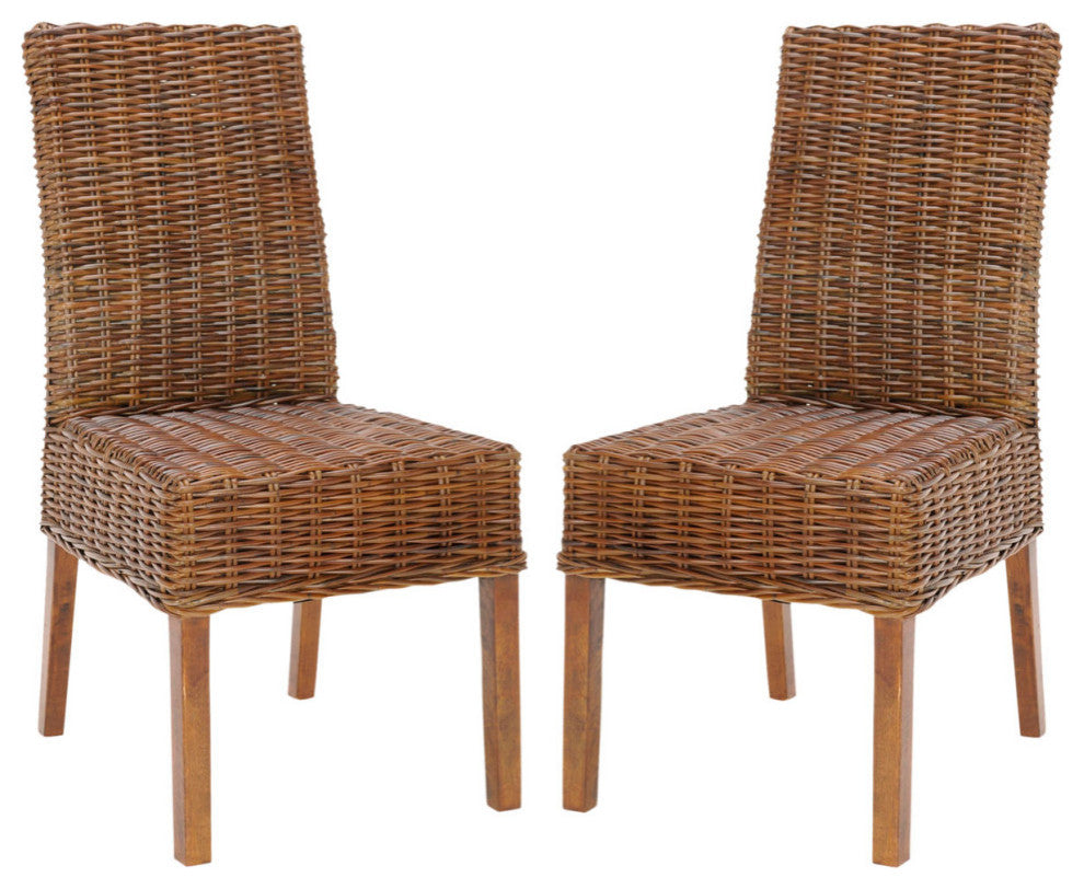 Vessa 18"h Rattan Side Chair (set Of 2) Light Brown