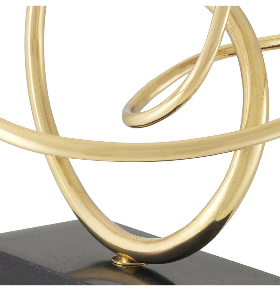 Black Granite Base Abstract Polished Brass Object | Eichholtz Frank