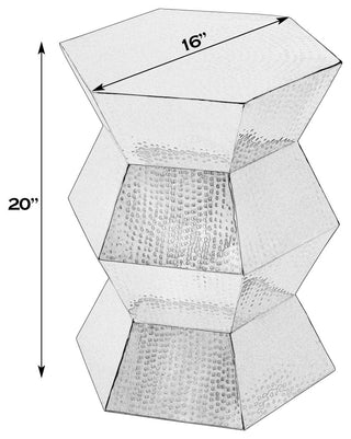Renzo 16" W Stainless Steel Modern End Table