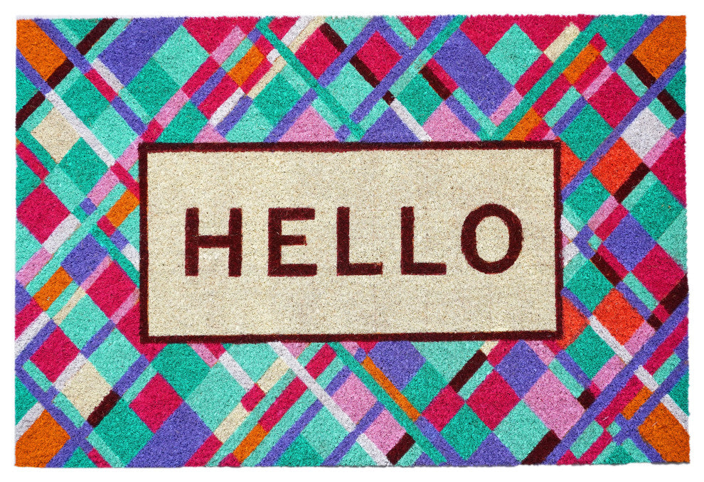 Calloway Mills Jazzy Abstract Hello Doormat, 24" X 36"