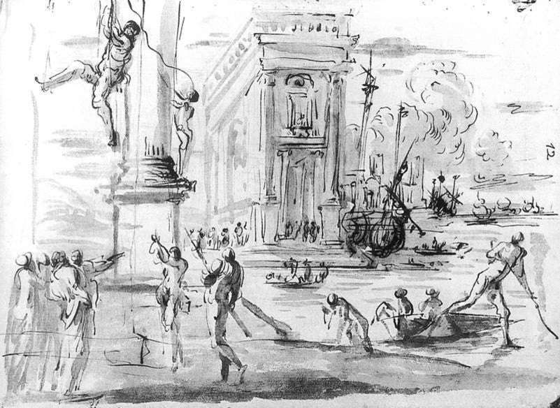 Agostino Tassi Capriccio With the Palazzo dei Conservatori Gallery Wrap Canvas