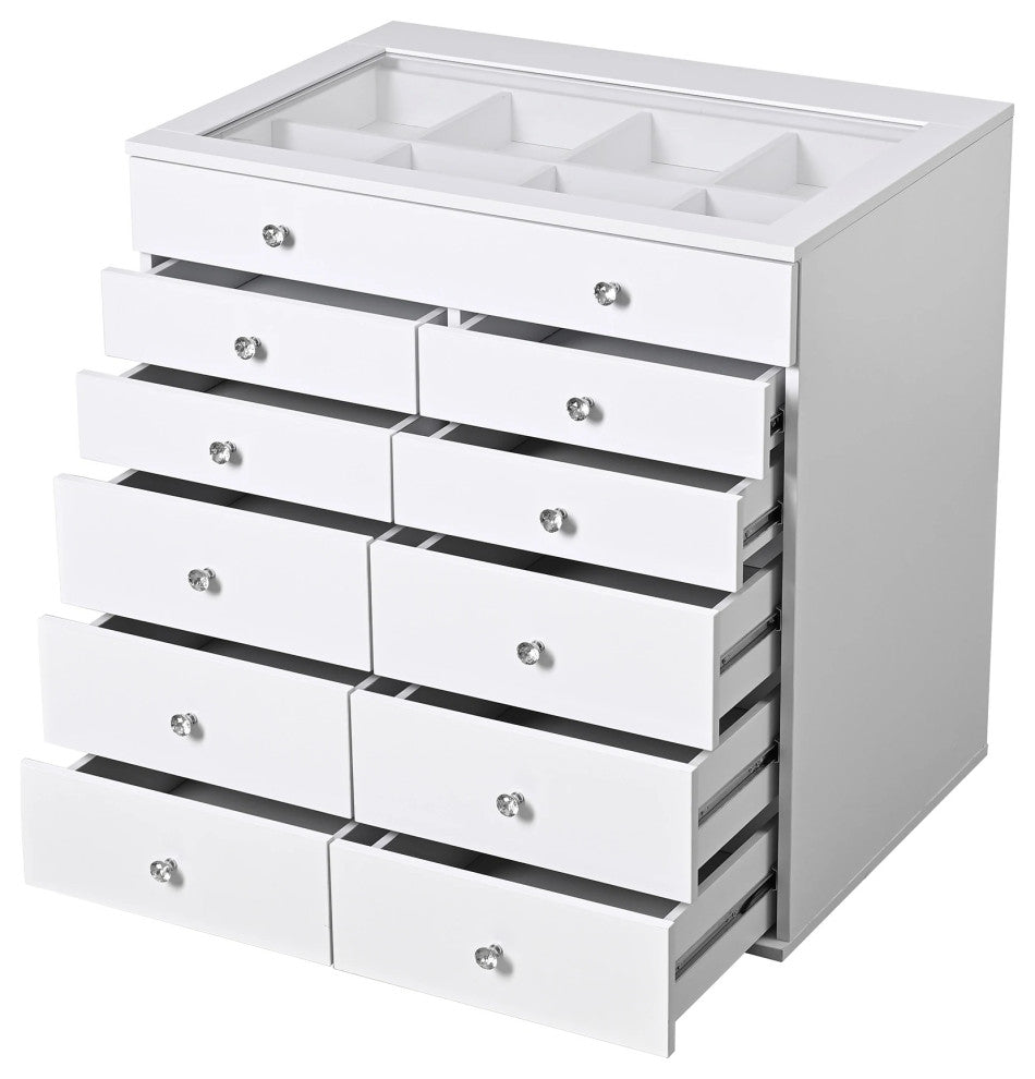 Slaystation Display Chest With Drawers, Bright White