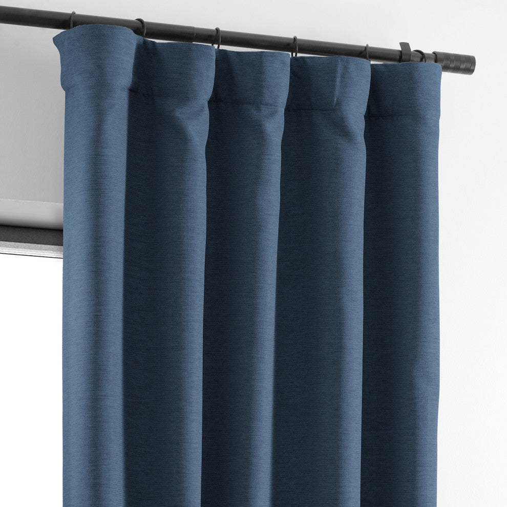 Bellino Blackout Room Darkening Curtain Single Panel, Wild Blue, 50"x96"